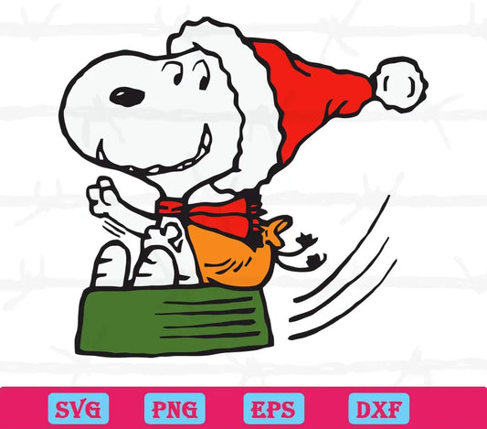 Merry Christmas Snoopy Santa Claus, Svg Png Dxf Eps Digital Files