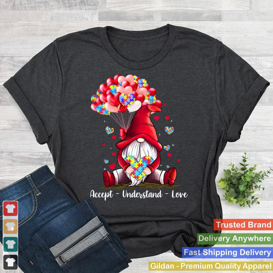 Accept Understand Love Autism Awareness Gnome Valentine