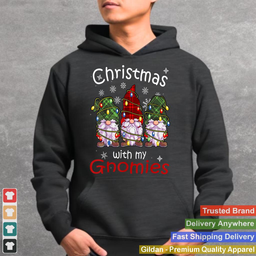 Gnome Family Christmas Shirts for Women Men Buffalo Plaid Pullover Hoodie