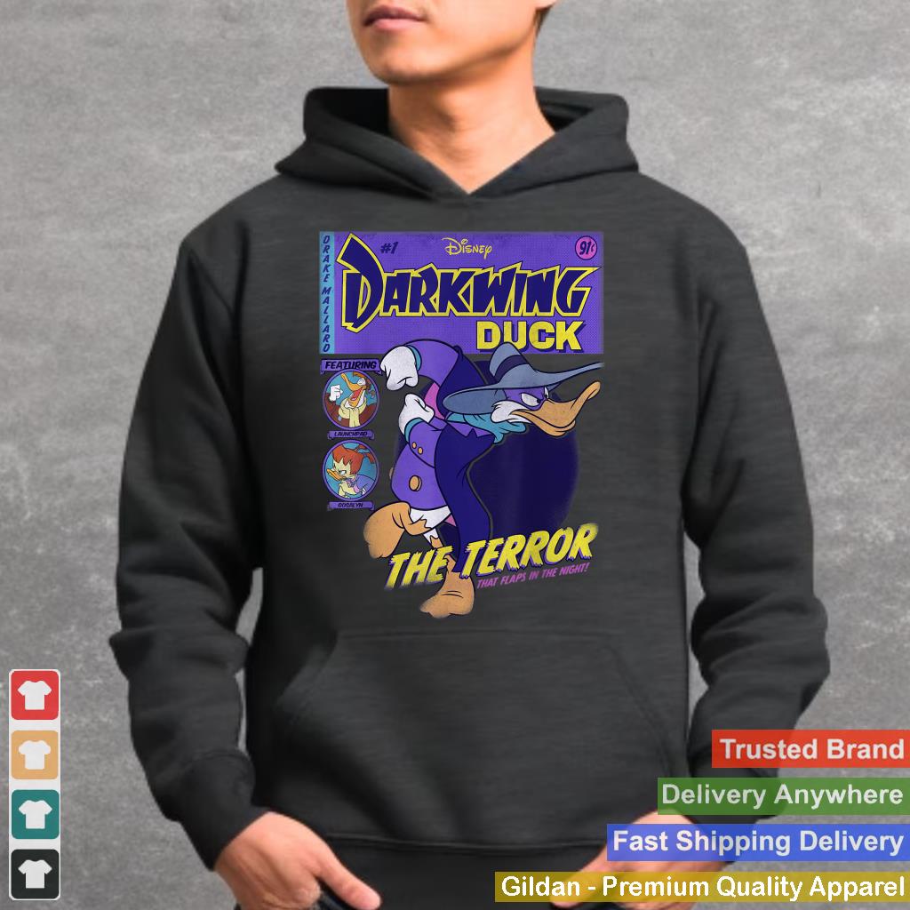 Disney Darkwing Duck Black T-Shirt Classic Fit, Crew Neck, Adult, Short Sleeve