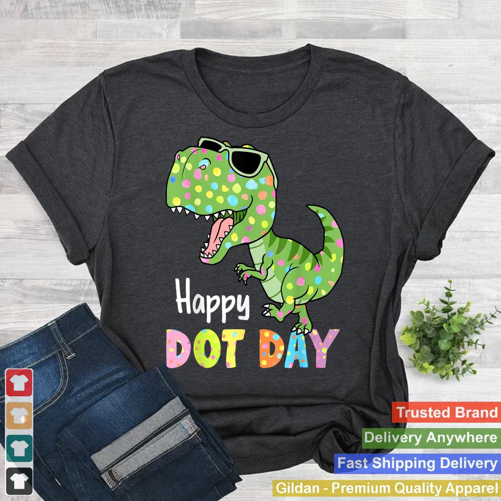 Happy Dot Day Colorful Polka Dot Dinosaur T-Rex Kids Toddler