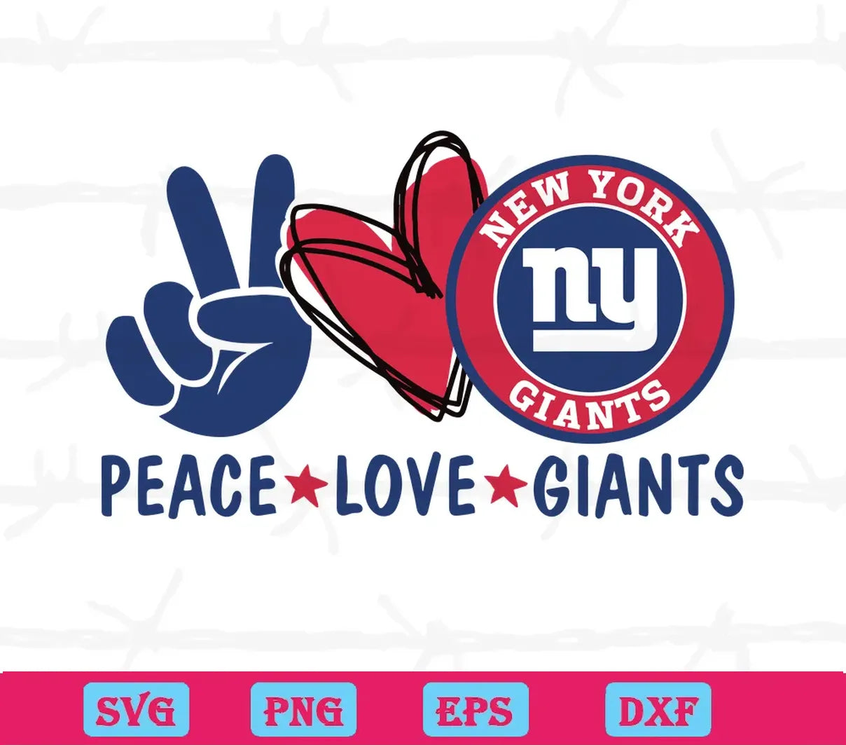 Peace Love New York Giants Nlf Football Team, Vector Svg