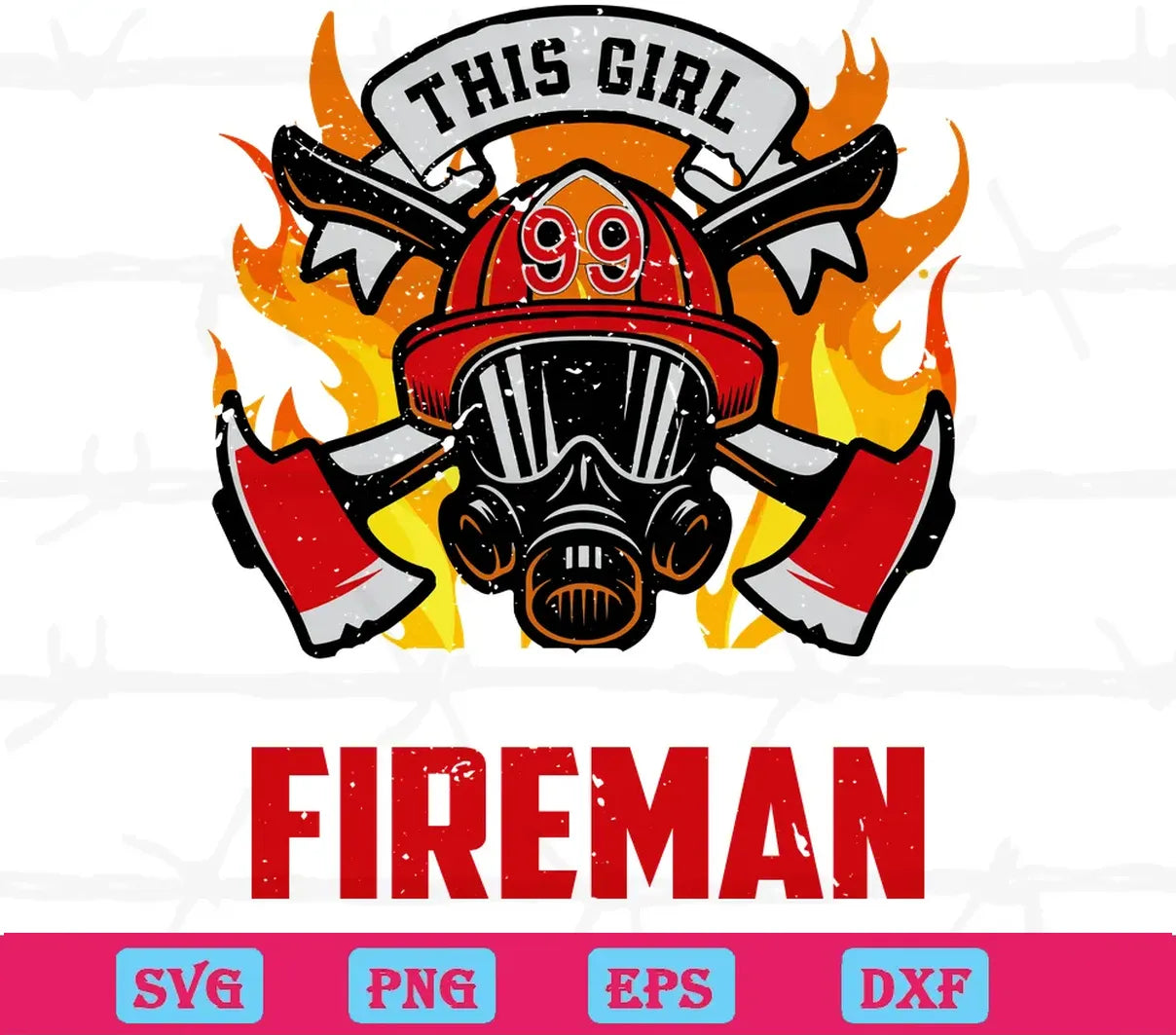 This Girl Loves Her Fireman, Svg Png Dxf Eps Digital Files