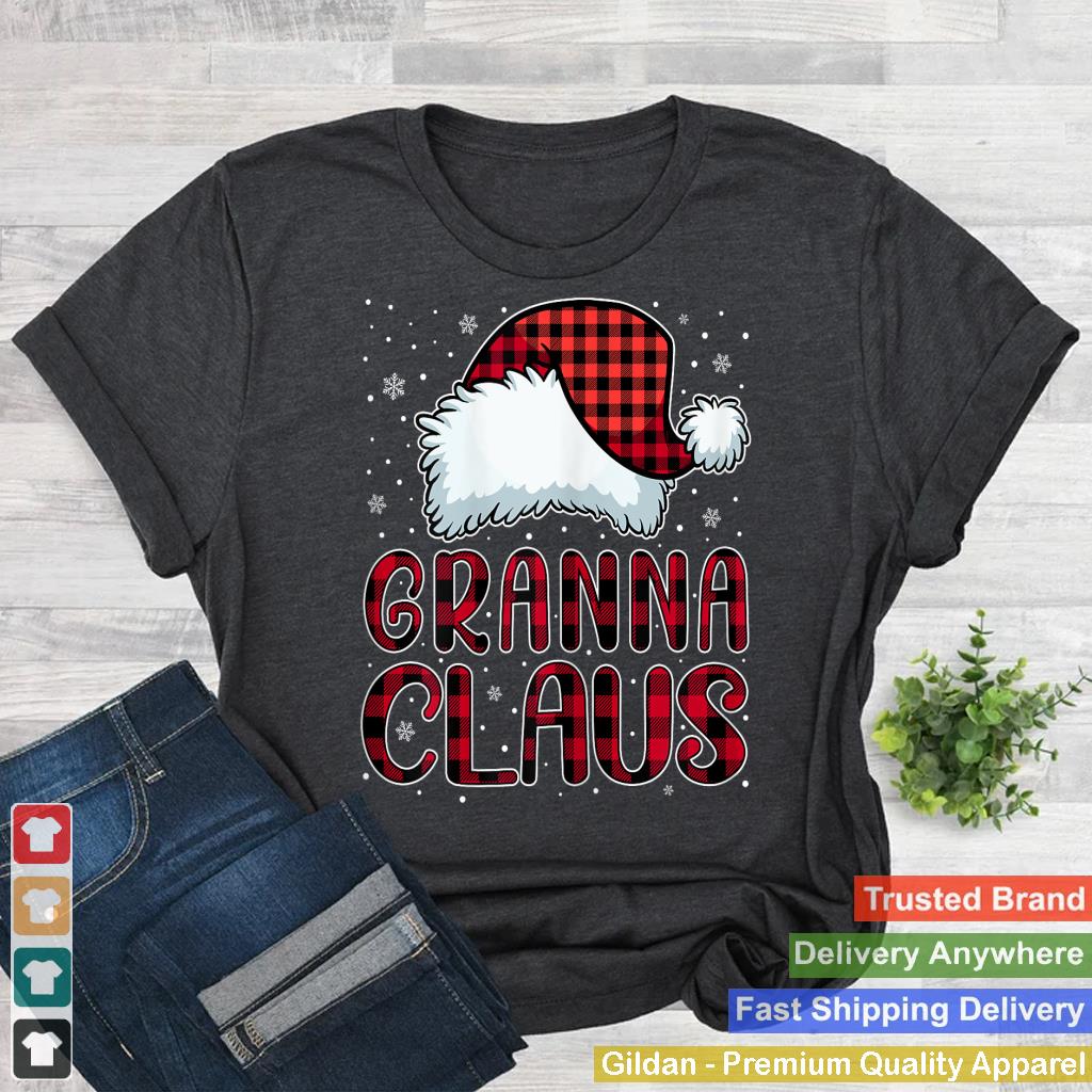 Granna Claus Merry Christmas Buffalo Plaid Red Santa Hat