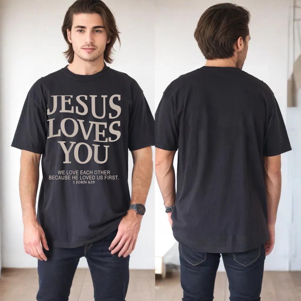 Jesus Loves You Christian Men Women Teen Girl Cute Church