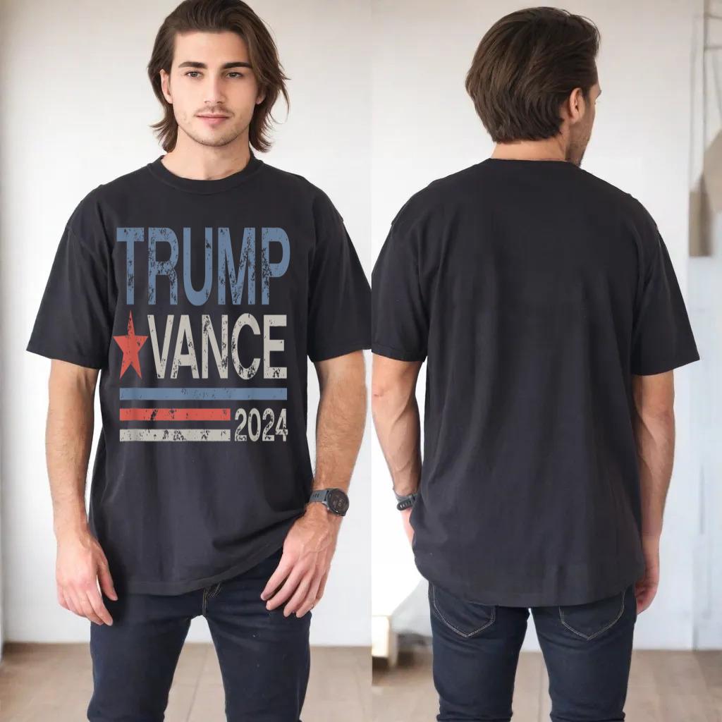 Trump Vance 2024 Retro Stripe Trump JD Vance Long Sleeve