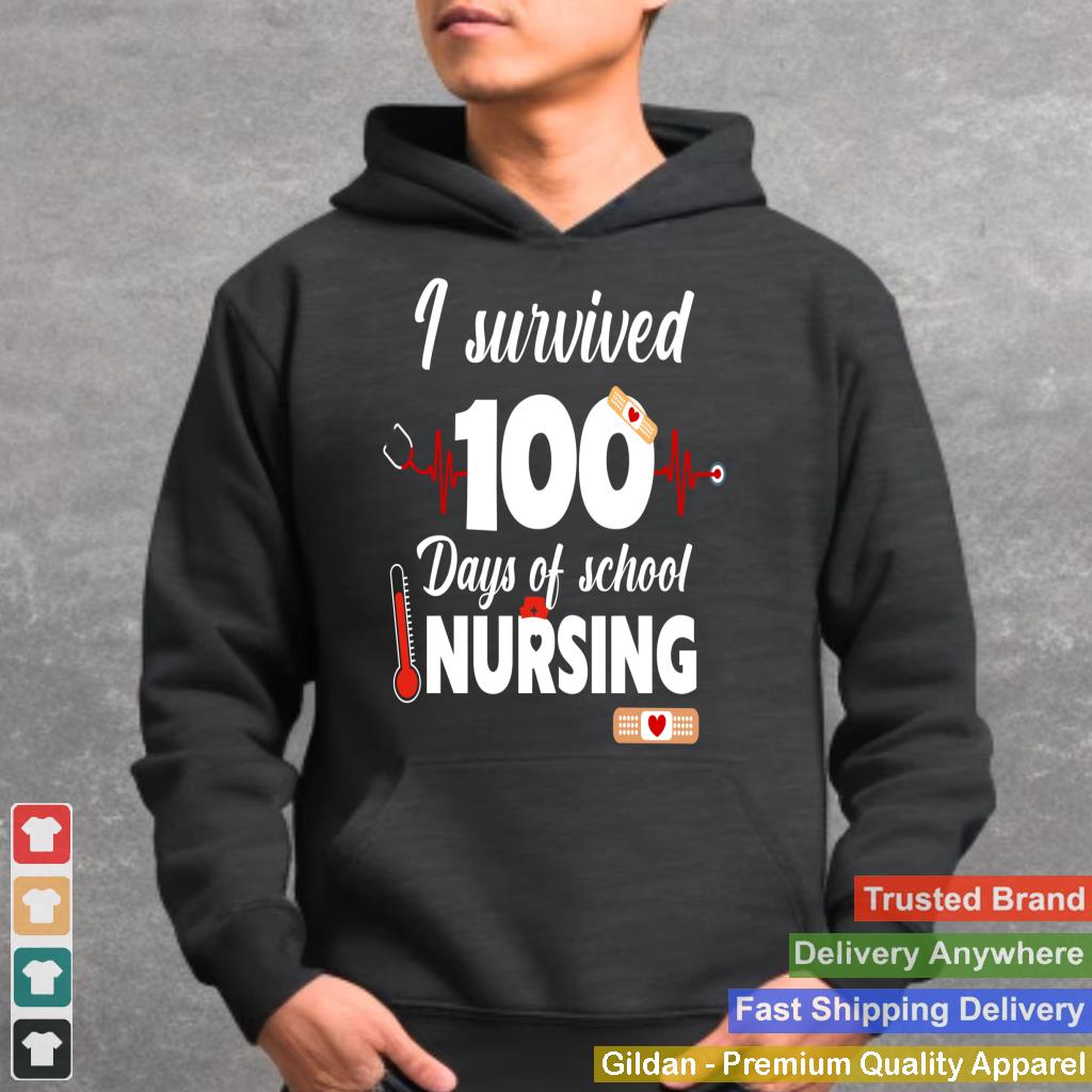 Cute I Survived 100 Days Of School Nursing Scrub School Nurs