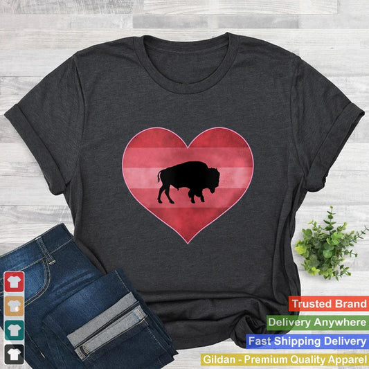 Retro Buffalo Bison Valentines Day Heart Love Womens Gift Tank Top