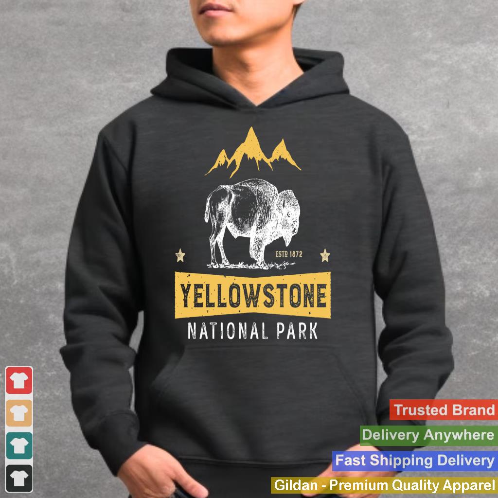 Yellowstone Hoodie National Park Bison Buffalo Vintage Shirt