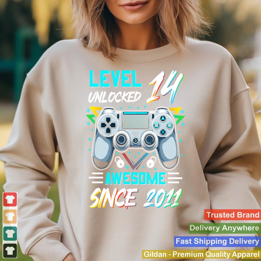 Level 14 Unlocked awesome since 2011 14th birthday boy gamer