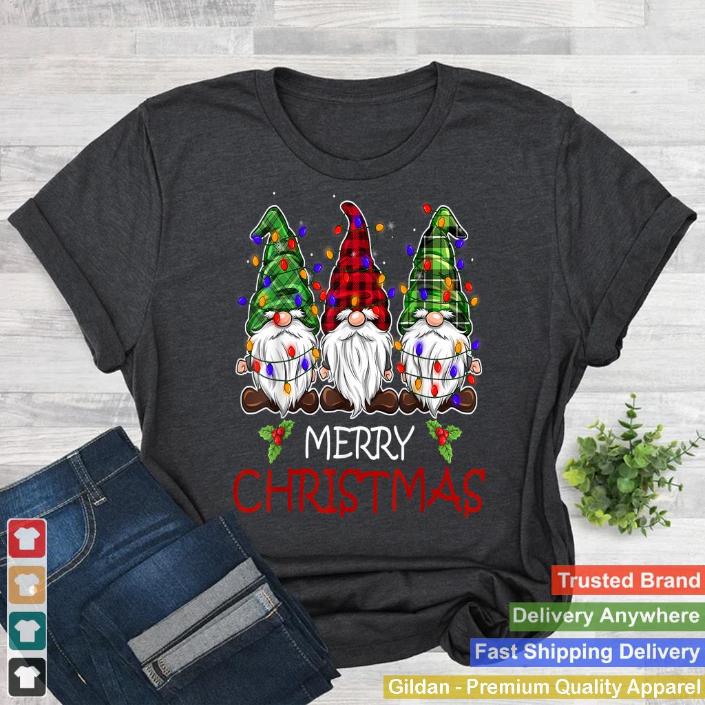 Gnome Family Christmas Shirts for Women Men - Buffalo Plaid_1