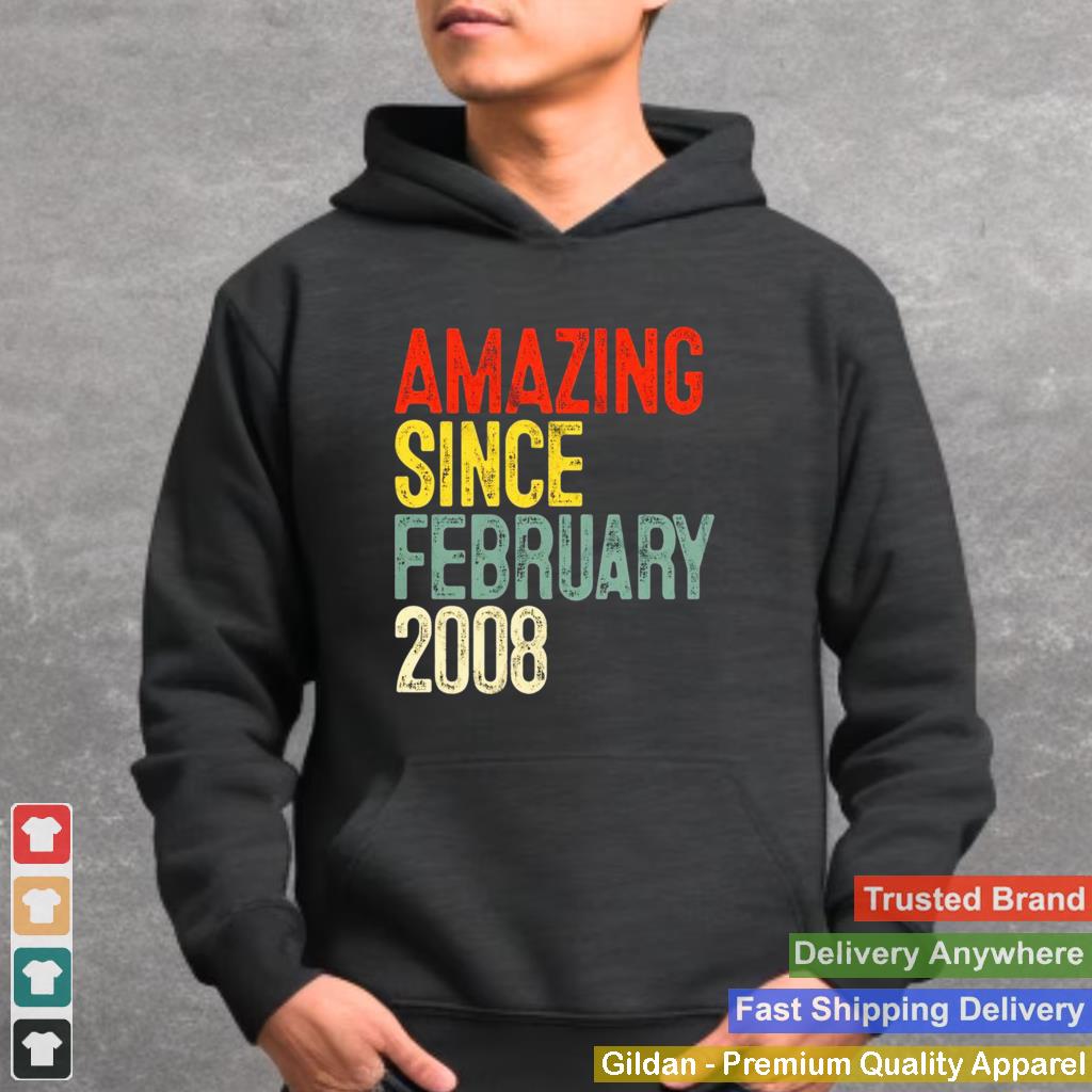 Amazing Since February 2008 14th Birthday Shirt