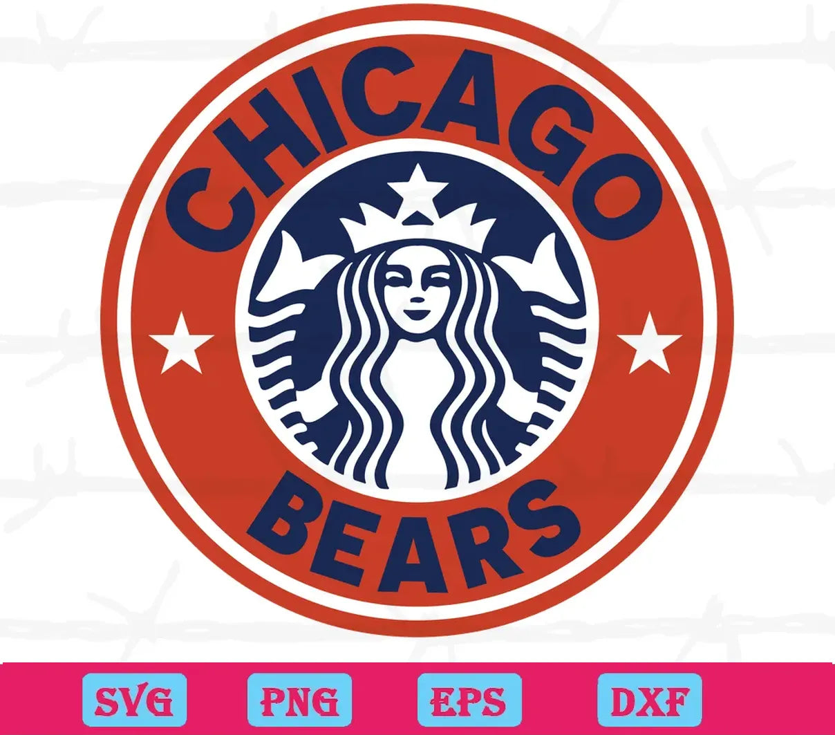 Chicago Bears Starbucks Logo, Svg Png Dxf Eps Cricut Silhouette