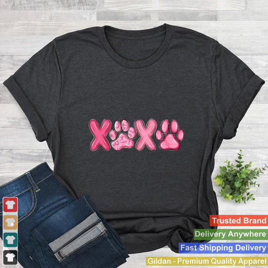 Xoxo Valentines Day Paw Print Heart Dog Cat Owner Men Women