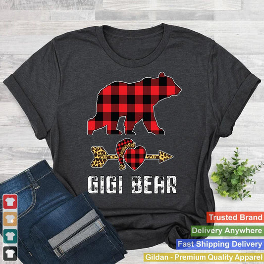 Gigi Bear Red Buffalo Plaid Shirt Leopard Christmas Pajama