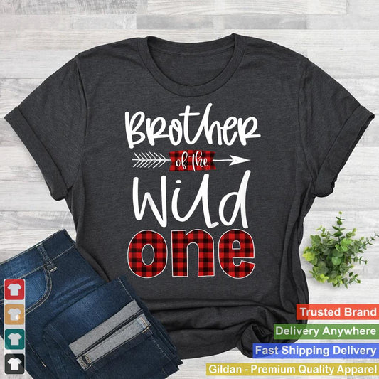 Kids Brother of the Wild One Shirt Plaid Lumberjack 1st Birthday