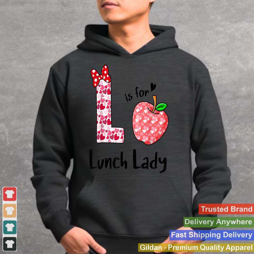 L Is For Lunch Lady Funny Valentines Buffalo Plaid