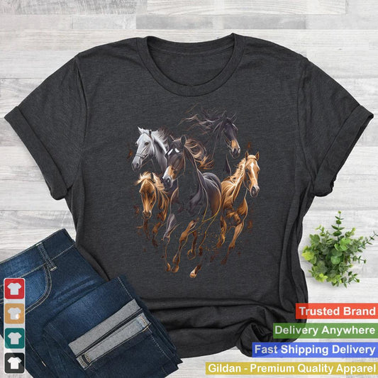 Horses Collage Horse Lover Graphic for Men Women Boys Girls