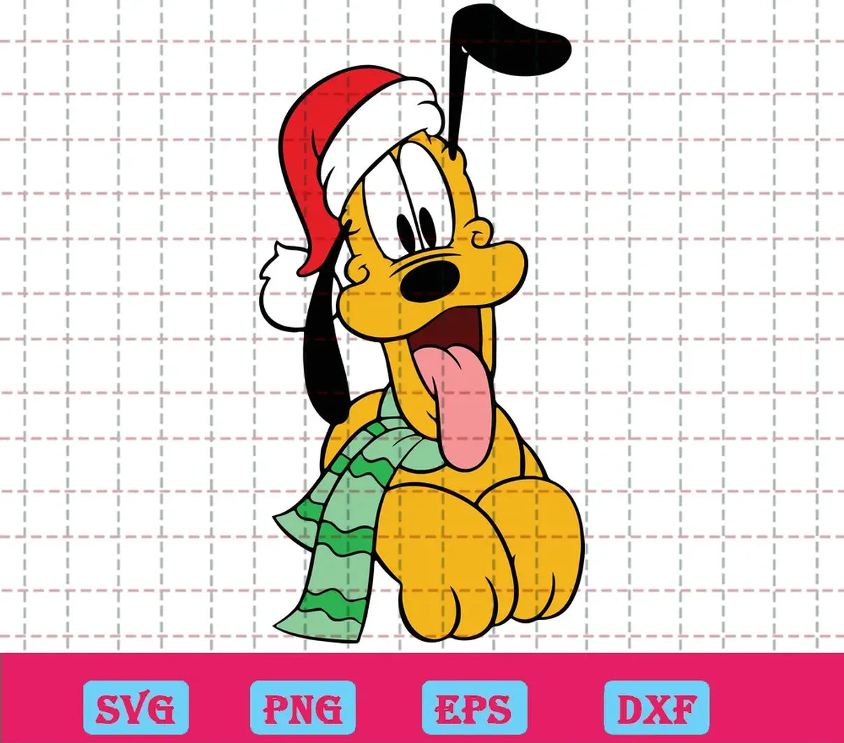 Free Pluto Disney Christmas, Svg Png Dxf Eps Cricut Silhouette