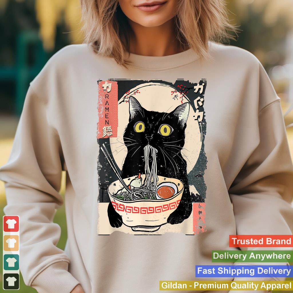 Kawaii Cat Eating Ramen Noodles Funny Anime Gift Girls Teens