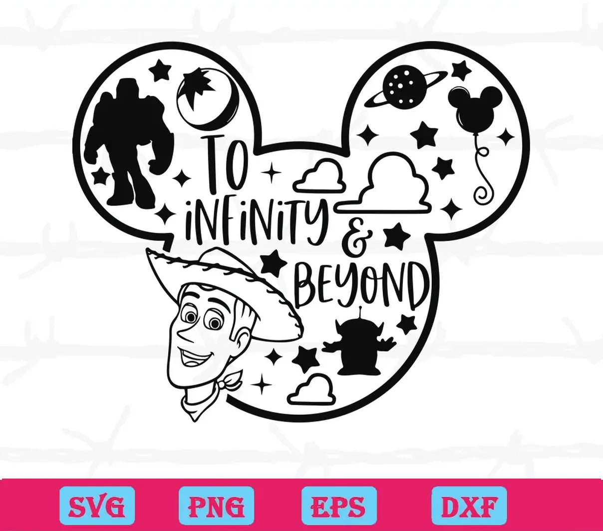 Toy Story Mickey Head To Infinity And Beyond Svg