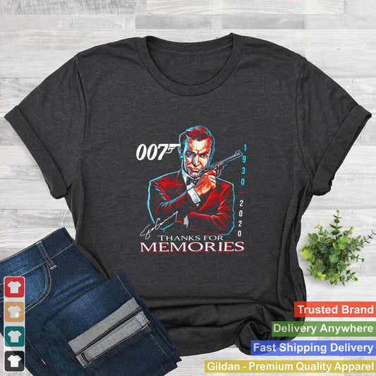 007 Sean Connery 1930 2020 Thank You For The Memories Signature shirt