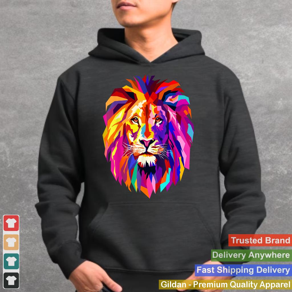 Cool Lion Head Design with Bright Colorful