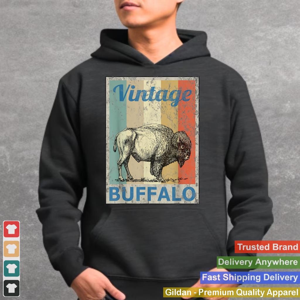 Vintage Bison Buffalo Animal T-Shirt Retro Style Grunge Tee