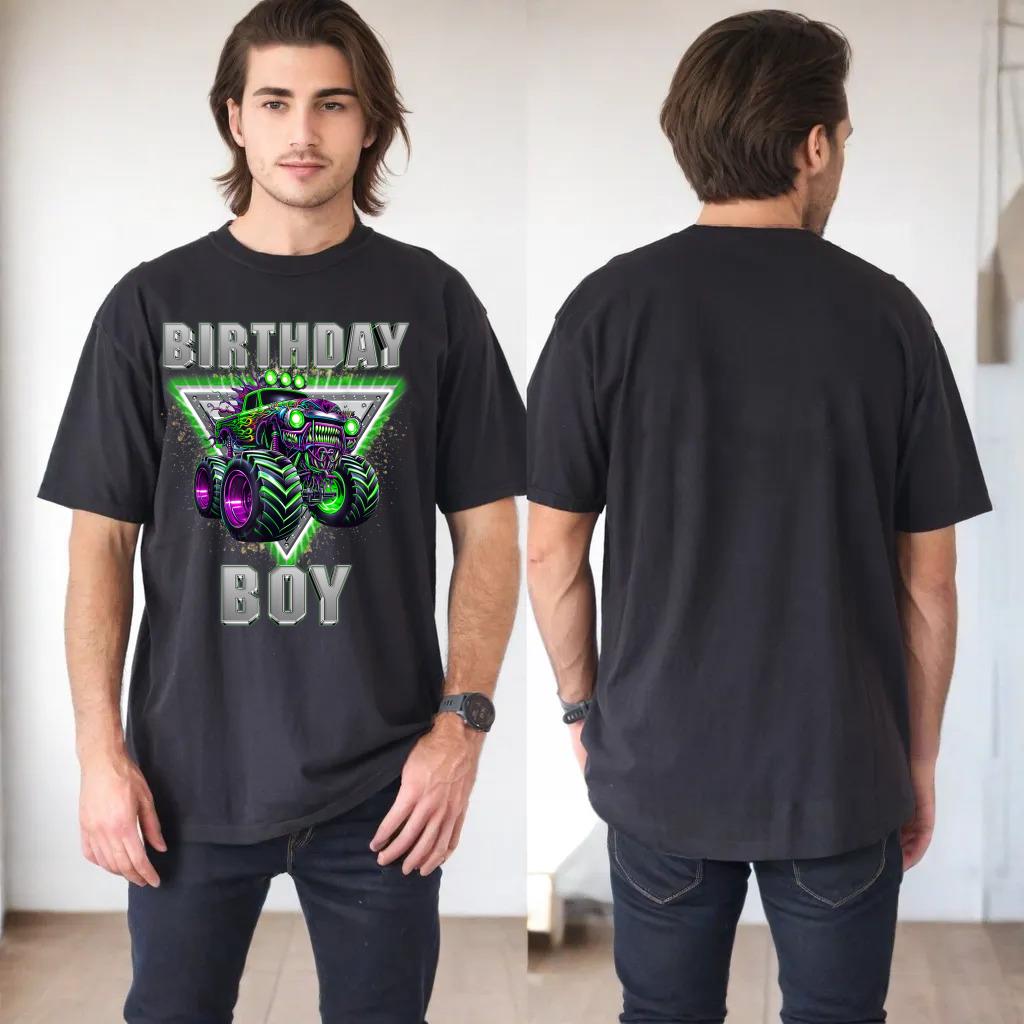 Birthday Boy Monster Truck Are My Jam Bday Party Kids Boys