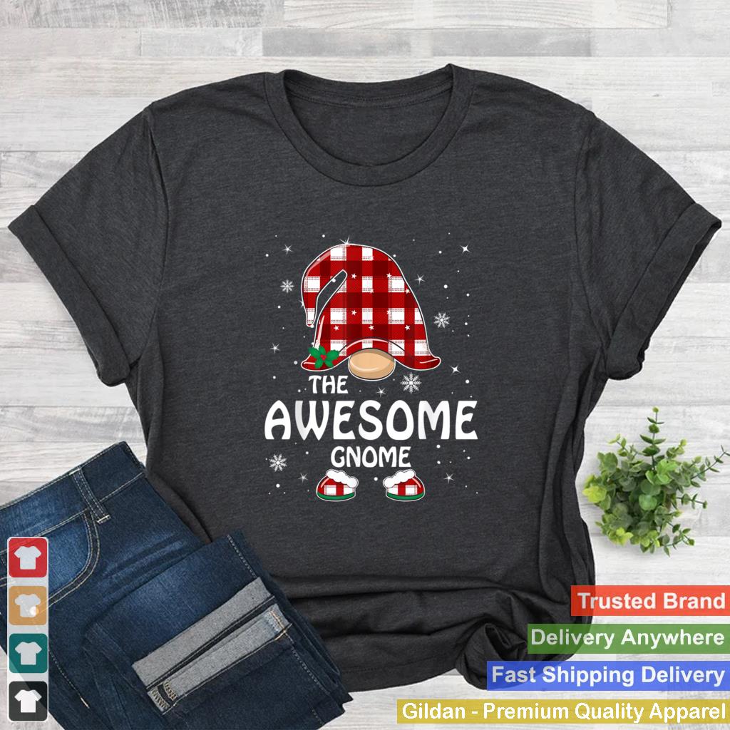 Awesome-Gnome-Buffalo-Plaid-Matching-Family-Christmas-Pajama-T-Shirt_2