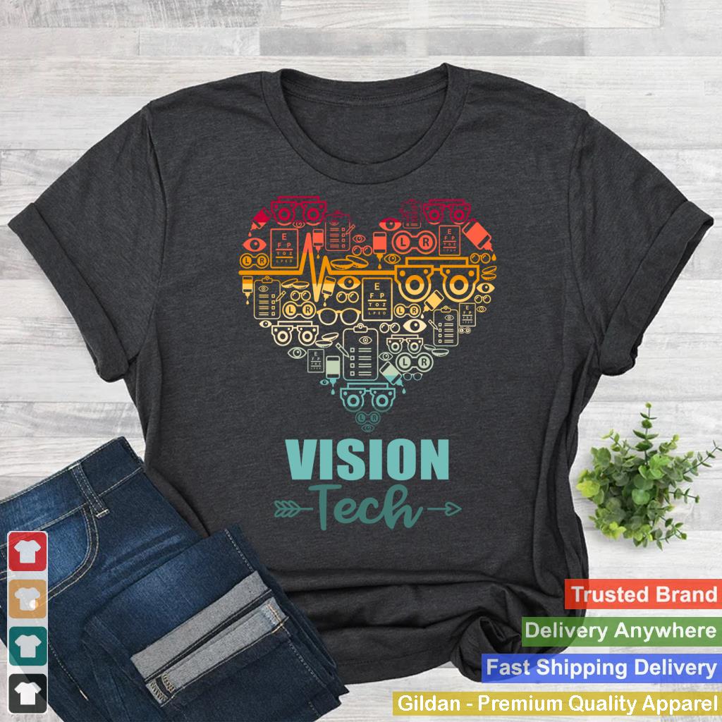 Vision Tech Heart Funny Vintage Optometric Technician