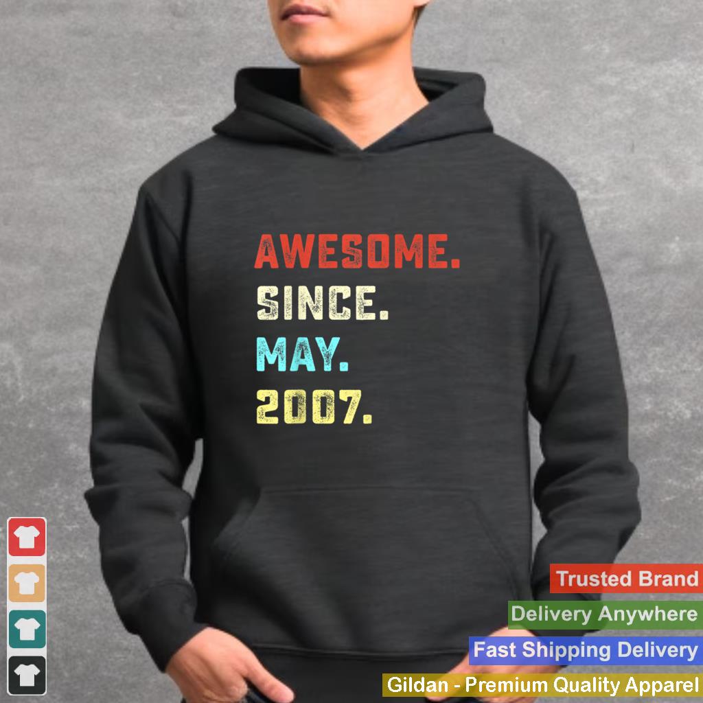 Awesome Since May 2007 14th Birthday Tee For 14 Years Old T Shirt