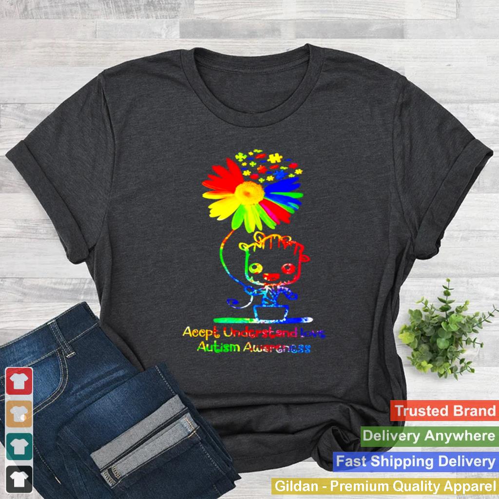 Baby Groot LGBT Accept understand love autism awareness shirt