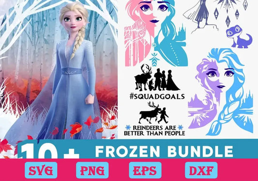 10+ Bundle Frozen Svg Png PDF