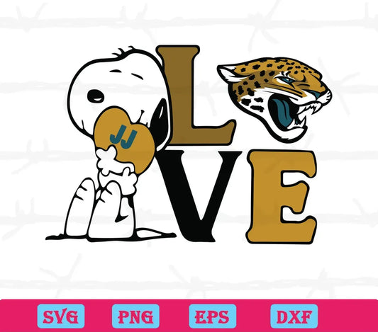 Snoopy Love Jacksonville Jaguars, Svg File Formats