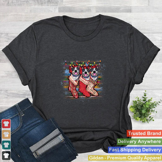 Australian Cattle In Socks Dog Christmas T Shirt