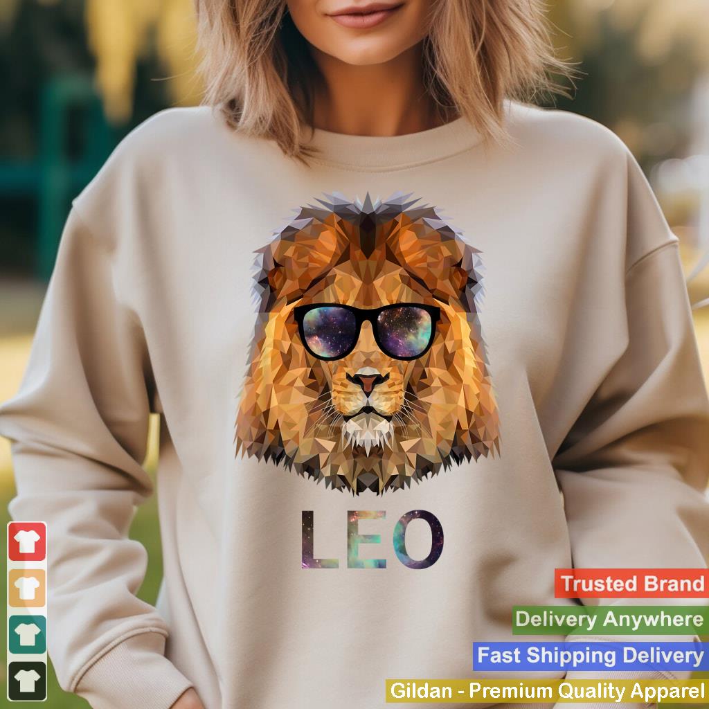 Leo Zodiac Lion With Cool Sunglasses Birthday T-Shirt