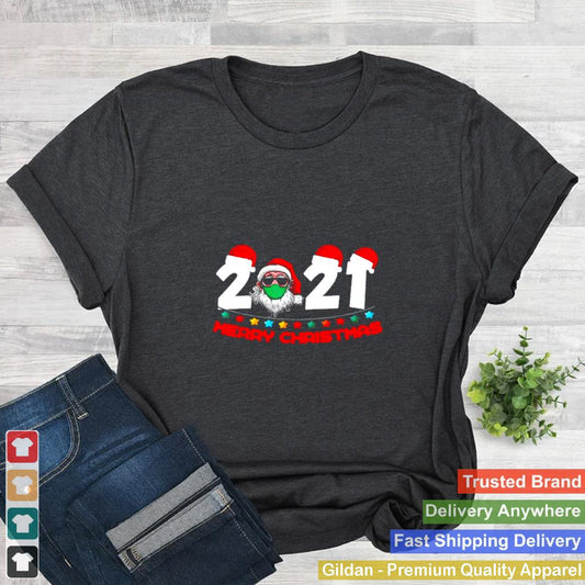 2022 Mask Christmas Funny Xmas Party Family Santa T Shirt 2