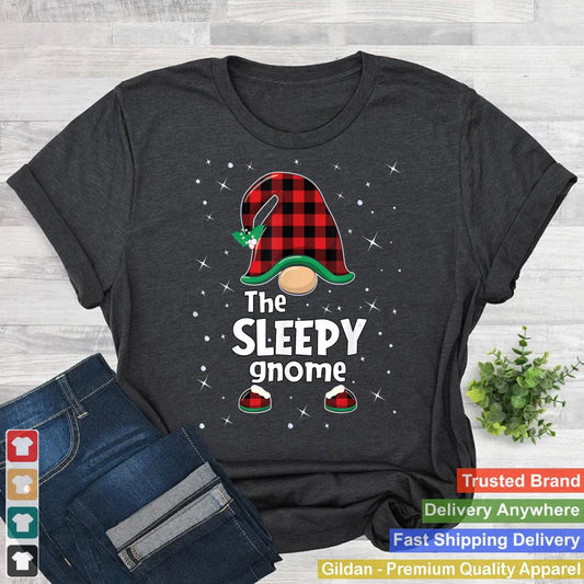 Sleepy Gnome Buffalo Plaid Matching Christmas Pajama