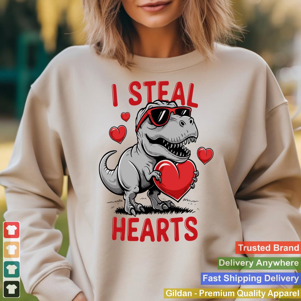 I Steal Hearts cute Trex T Rex Dino Dinosaur Valentines Day