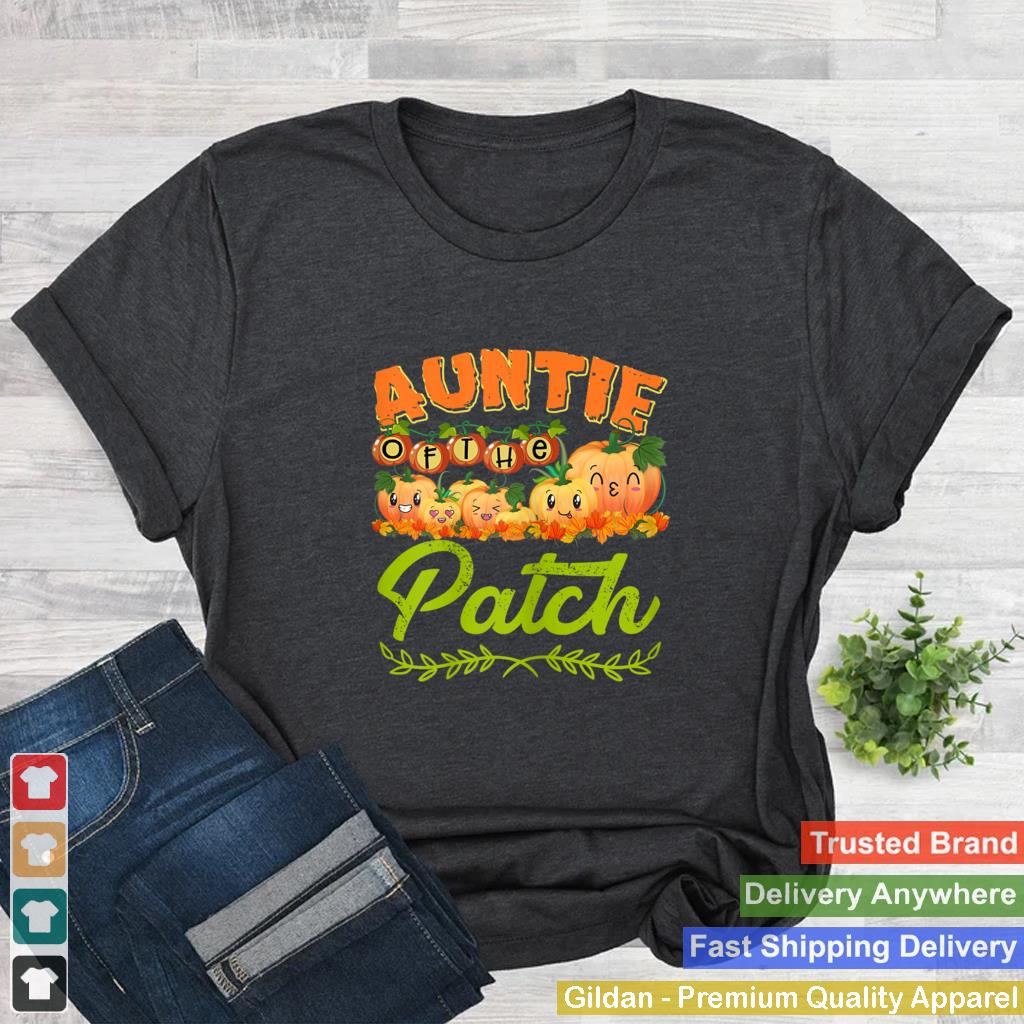 Auntie Of The Patch Kawaii Aunt Pumpkin Thanksgiving Family T Shirt