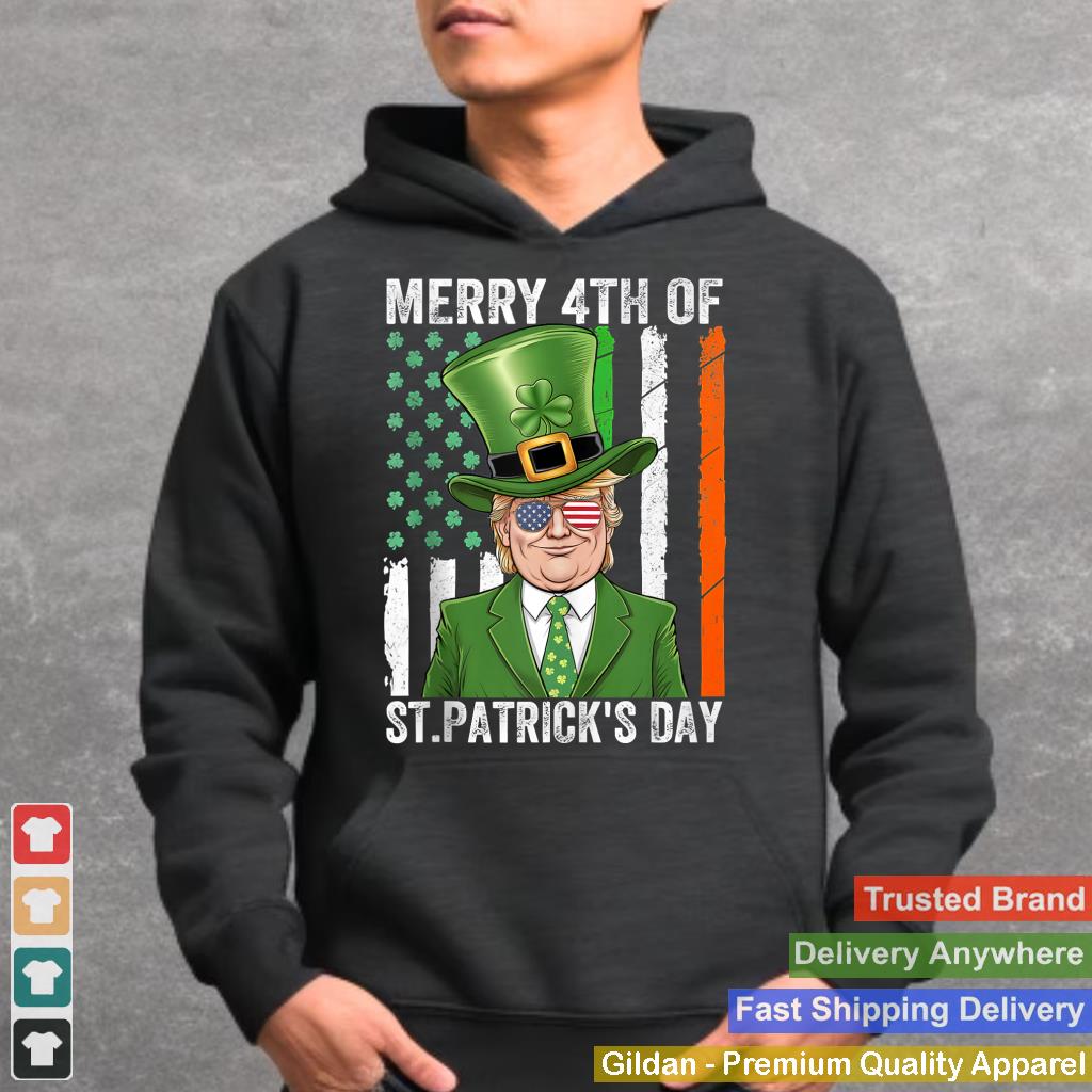 Merry 4th Of St Patrick's Day Trump Leprechaun Hat Funny Tank Top