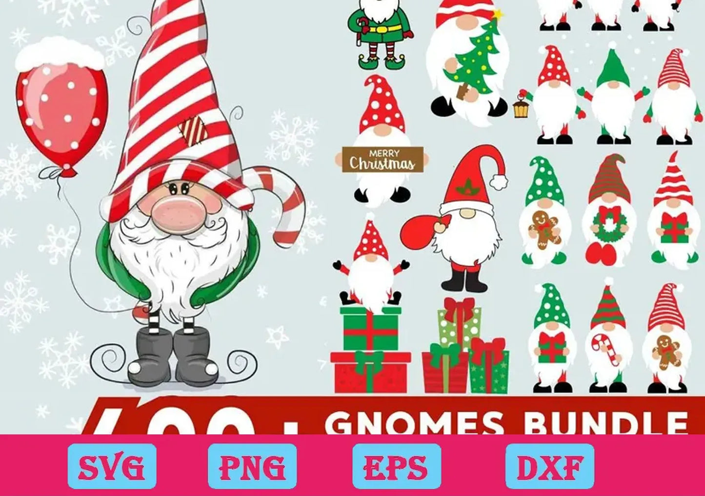 400+ Christmas Gnomes Bundle Svg