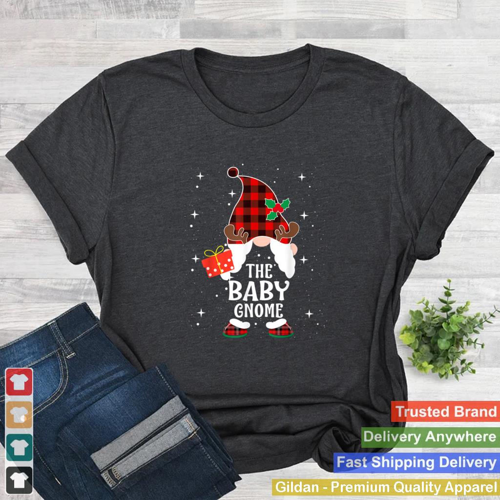 Baby Gnome Buffalo Plaid Matching Family Christmas Pajama T Shirt 1 2