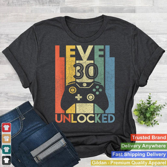 Level 30 Unlocked Funny Video Gamer 30th Birthday Gift