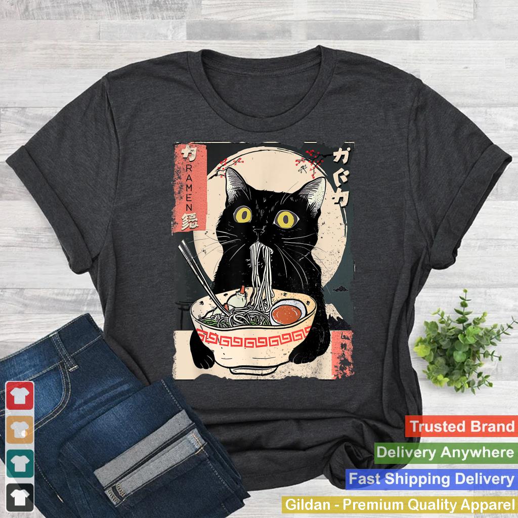 Kawaii Cat Eating Ramen Noodles Funny Anime Gift Girls Teens