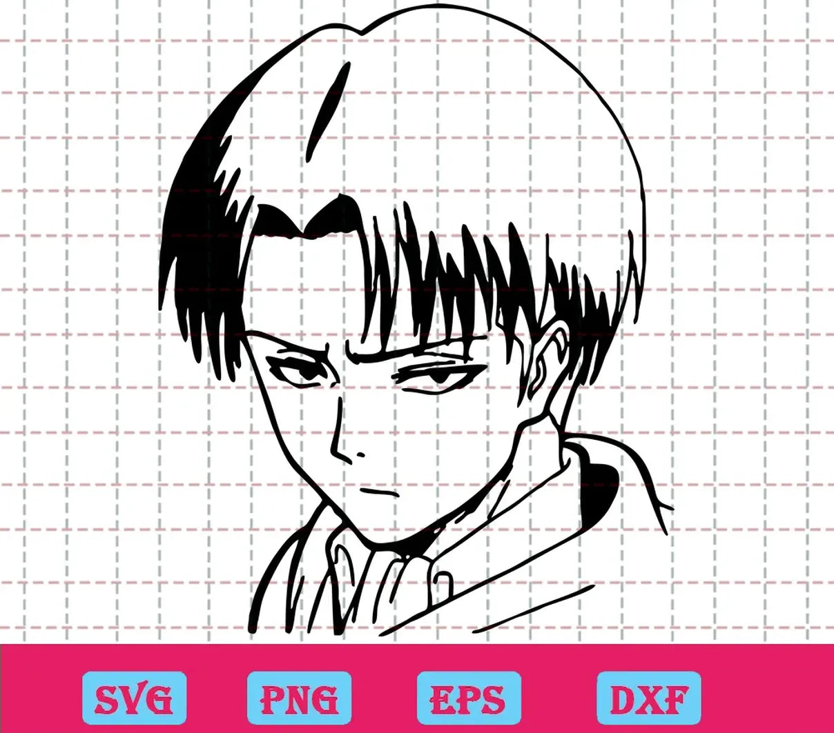 Levi Ackerman Attack On Titan, SVG PNG DXF EPS Cricut