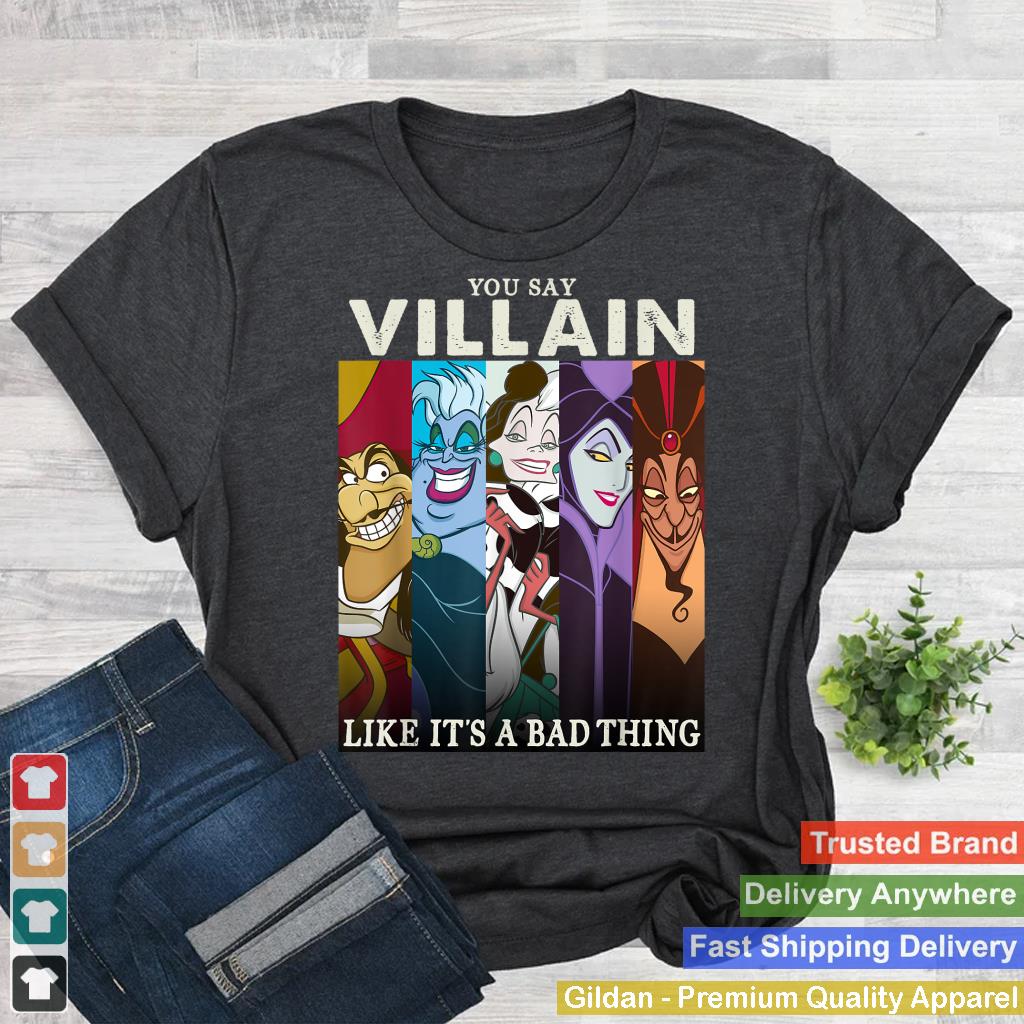 Disney Villains Colorful Group Shot Humor Graphic T-Shirt