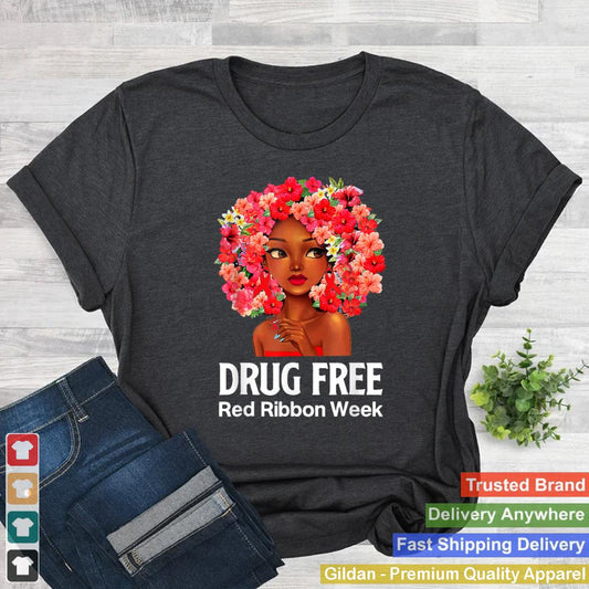 In October We Wear Red Ribbon Week BlackWoman Awareness 2021 T Shirt