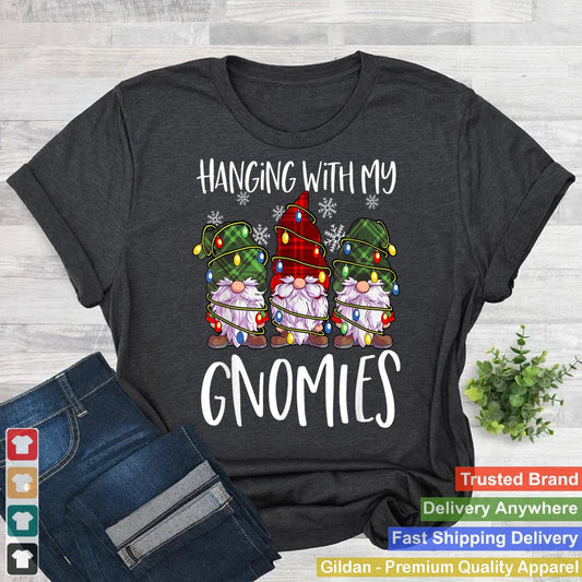 Hanging With My Gnomies Christmas Gnome Buffalo Plaid Red